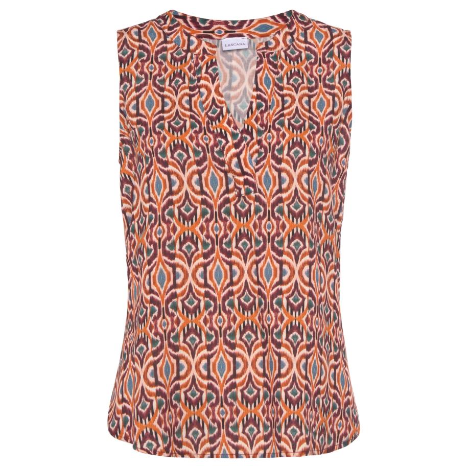 Lascana LASCANA Blouse beige / bruin / donkergroen / wijnrood -