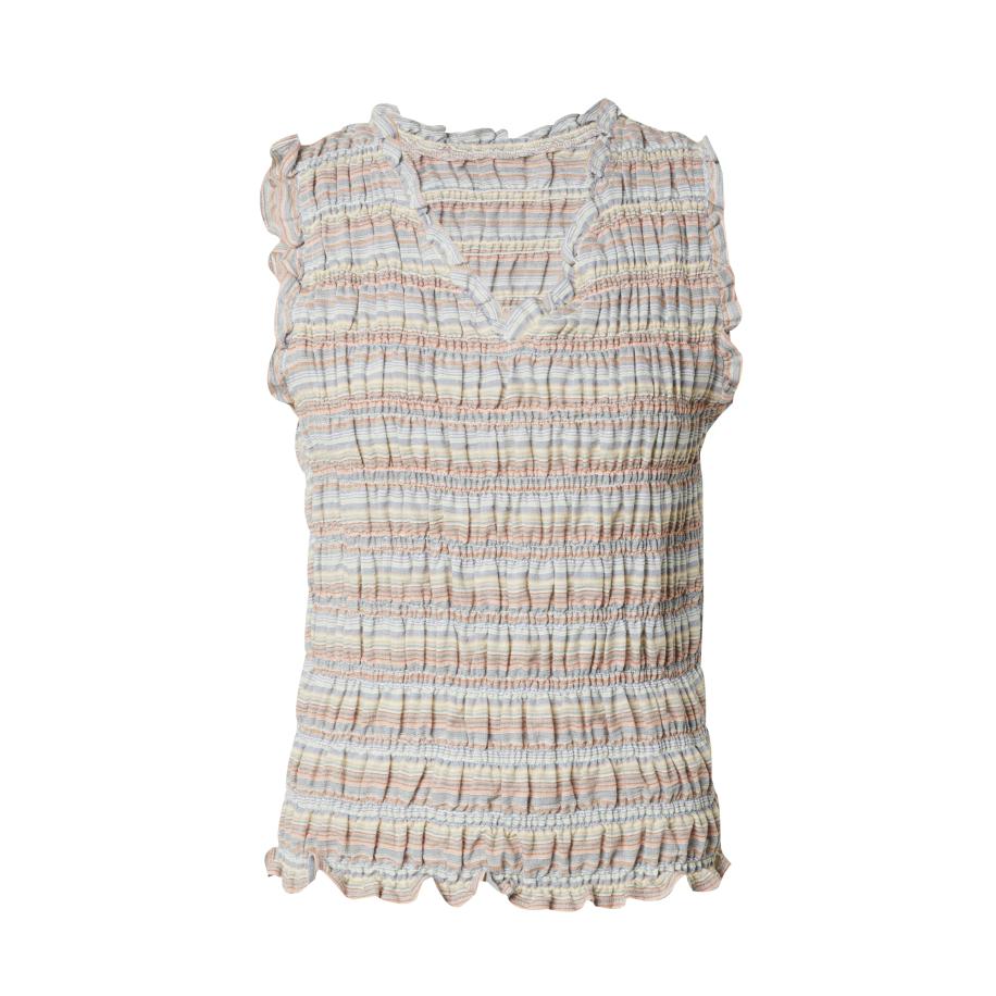 Topshop TOPSHOP Top pastelblauw / pasteelgeel / lichtgrijs / pasteloranje -