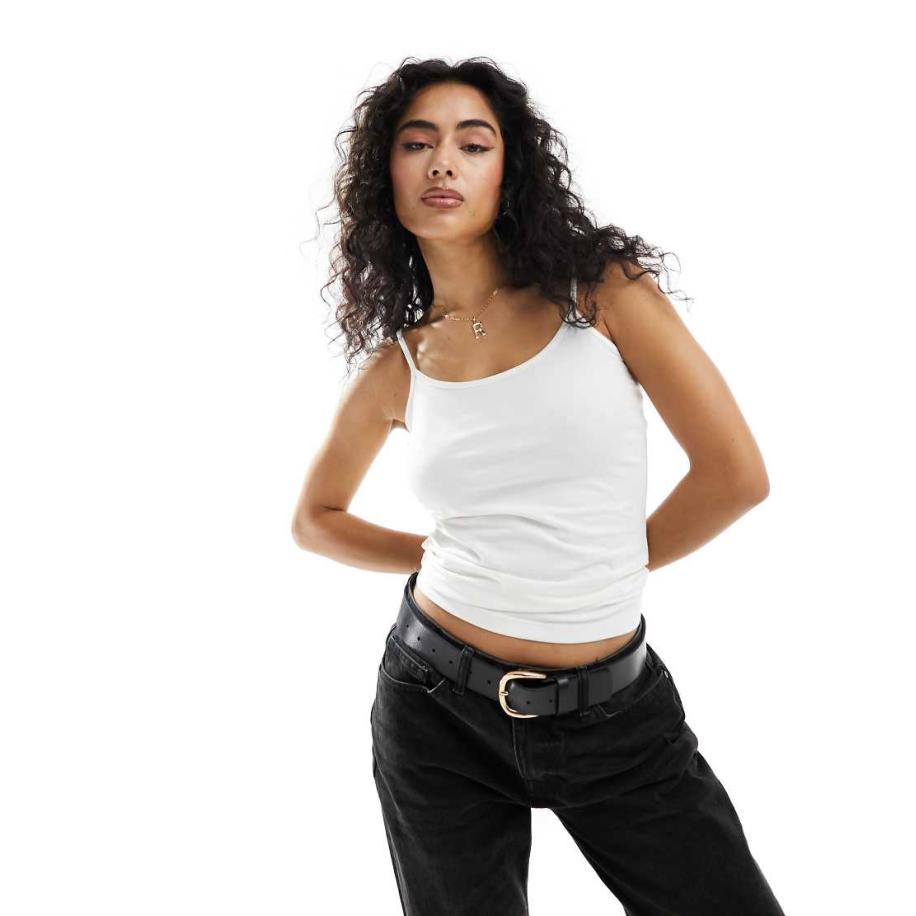 JDY Tanktop met smalle bandjes in wit Wit