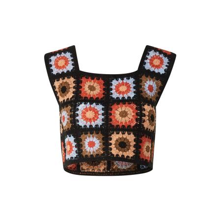 Vila VILA Gebreide top VIDEMSEY beige / lichtblauw / oranjerood / zwart