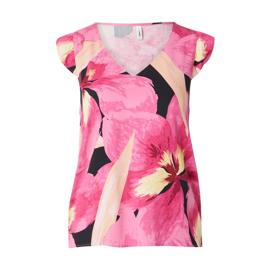 Only ONLY Blouse ONLALMA lichtgeel / lichtroze / donkerroze / zwart -