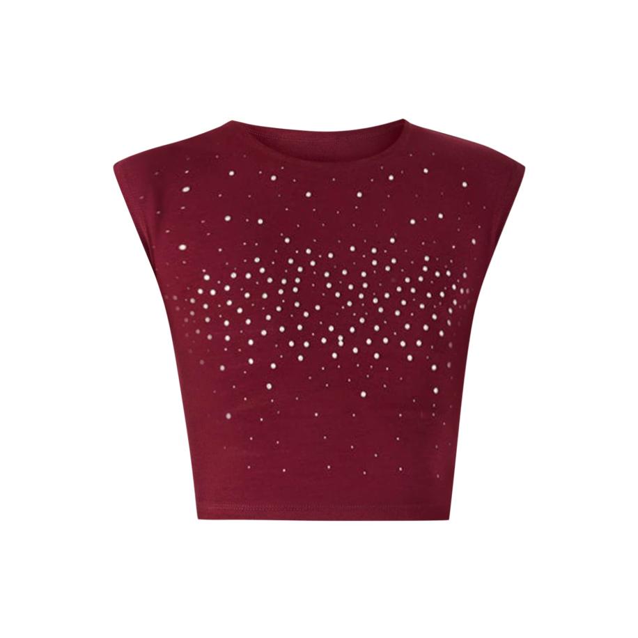 No Matter What Top bourgogne / zilver Rood