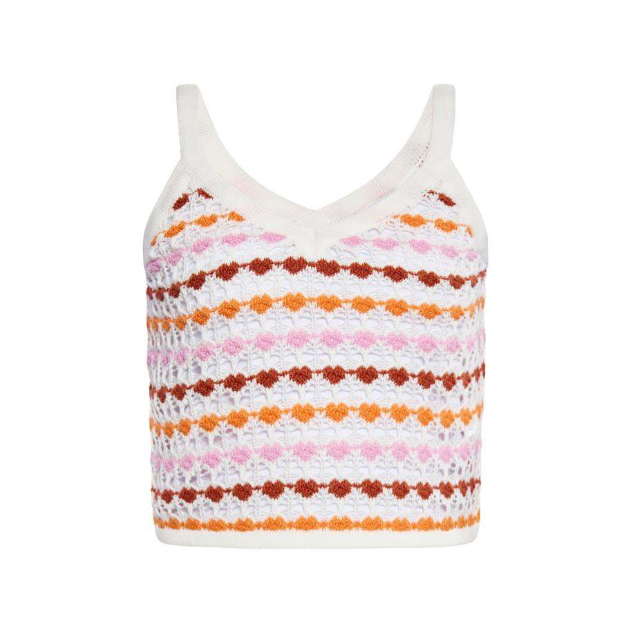 IZIA IZIA Gebreide top roestbruin / oranje / rosa / wit -