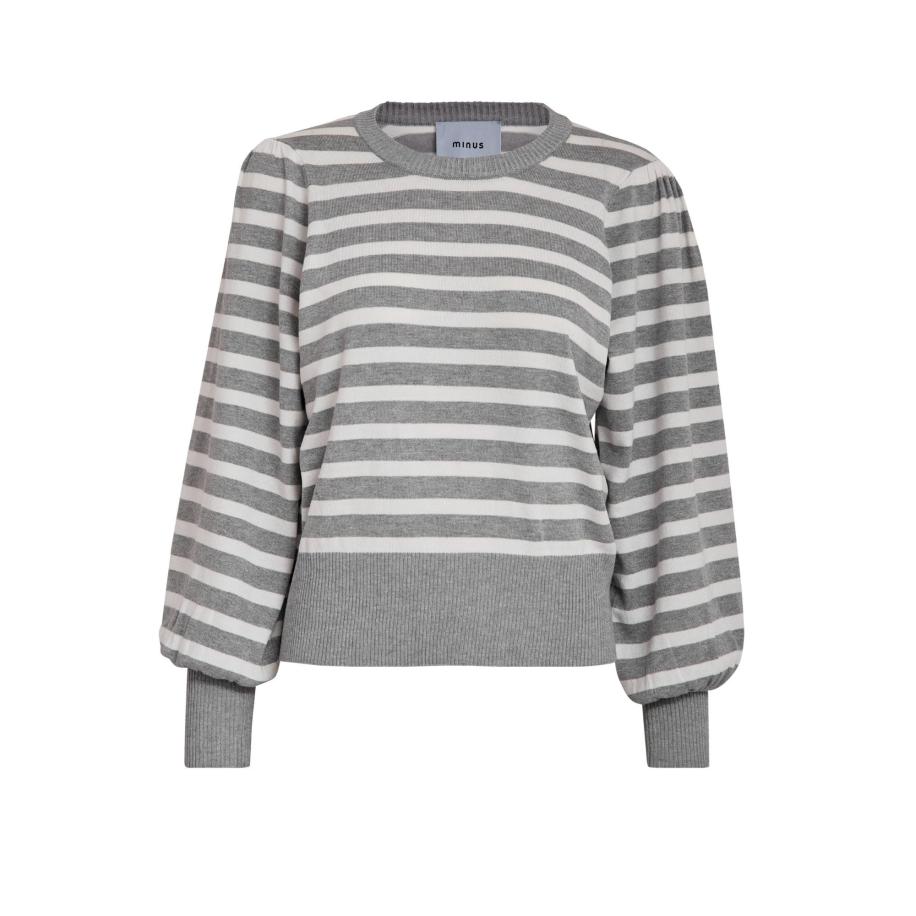 Minus minus Top Liv grijs / wit -