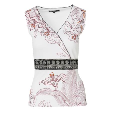 KOROSHI KOROSHI Top mauve / oranje / zwart / wit