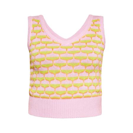 Swirly swirly Gebreide bodywarmer oranje / pink