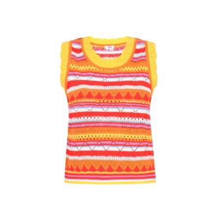 MYMO Gebreide top geel / oranje / rood / wit