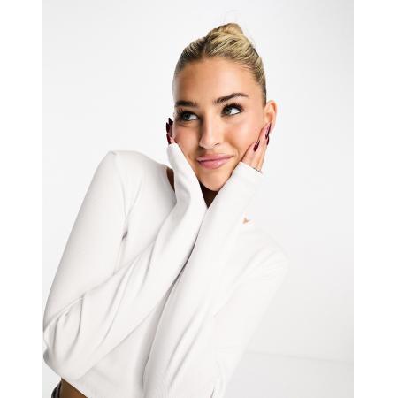 JJXX Feline Geribbelde crop top in wit