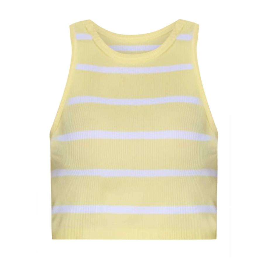 No Matter What No Matter What Top pasteelgeel / wit -