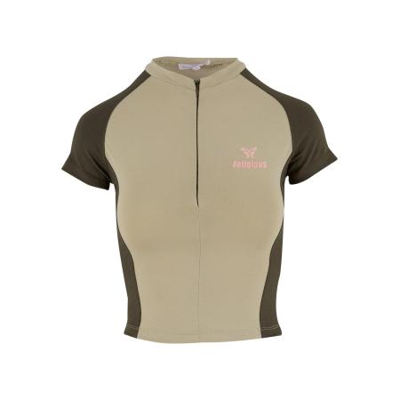 Felicious Shirt kaki / olijfgroen / rosa