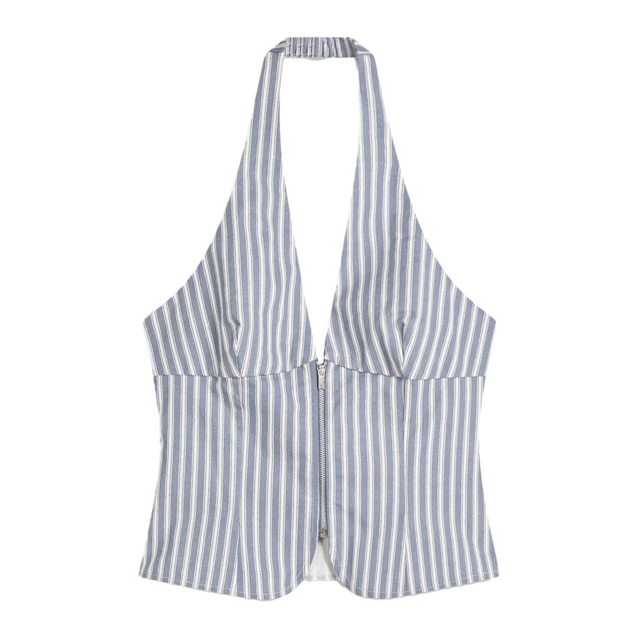 Bershka Bershka Top donkerblauw / wit -