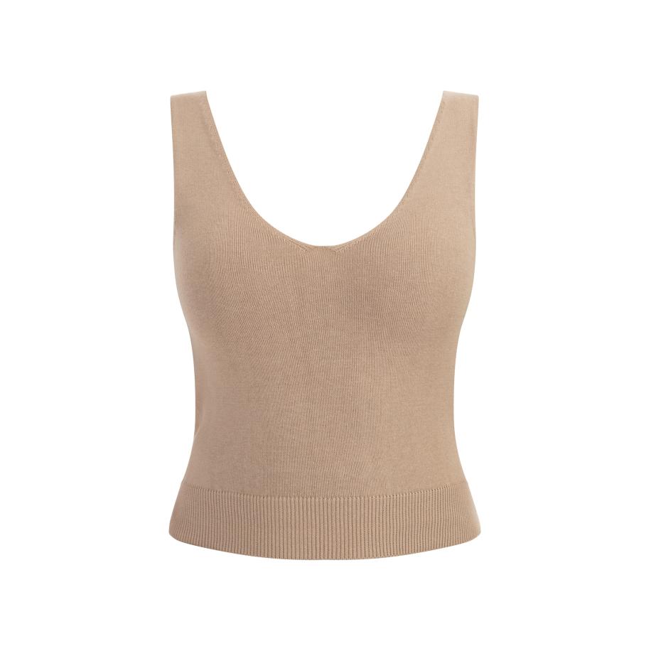 Faina faina Gebreide top donkerbeige -