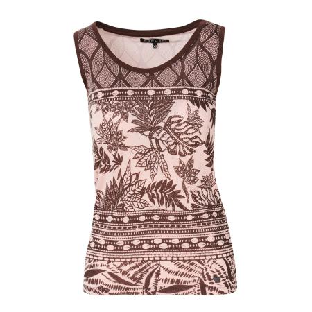 KOROSHI KOROSHI Top chocoladebruin / pastelroze