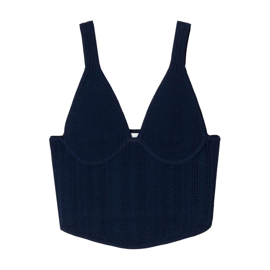 Bershka Bershka Gebreide top donkerblauw -