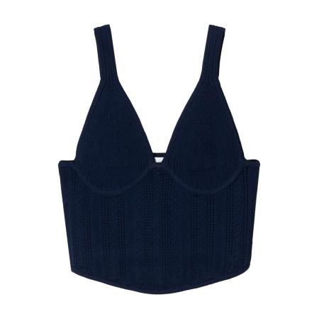 Bershka Bershka Gebreide top donkerblauw