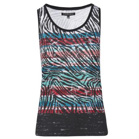 KOROSHI Top blauw / turquoise / rood / zwart