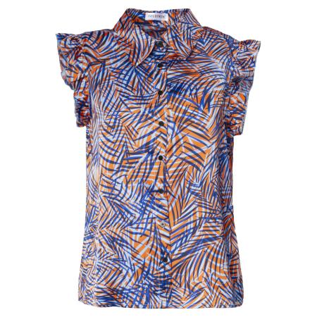 Influencer Influencer Blouse blauw / kobaltblauw / oranje / oranje gemêleerd