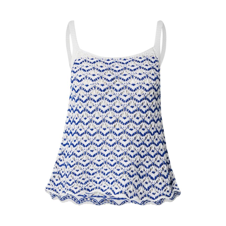 United Colors of Benetton UNITED COLORS OF BENETTON Gebreide top royal blue/koningsblauw / wit -