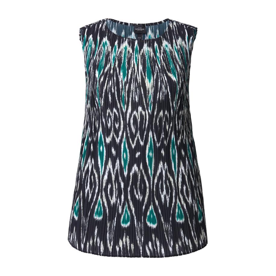 Ulla Popken Ulla Popken Top jade groen / zwart / wit -