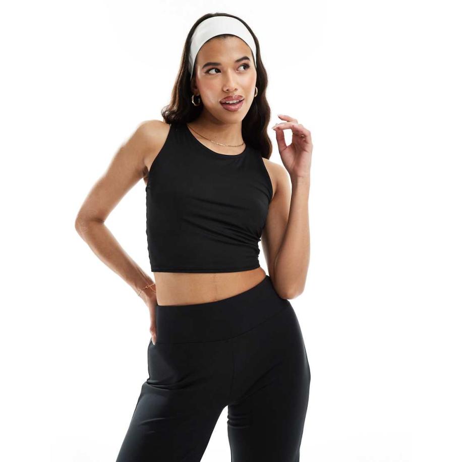 4505 Icon Licht cropped hemdje met logo-Zwart Zwart