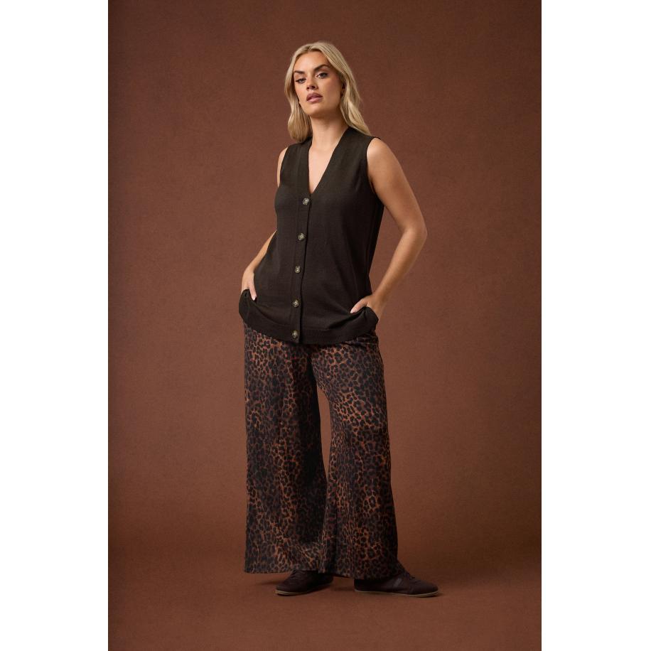 Yours Plus Size Chocolate Brown Knitted Waistcoat Size 58-60 Bruin