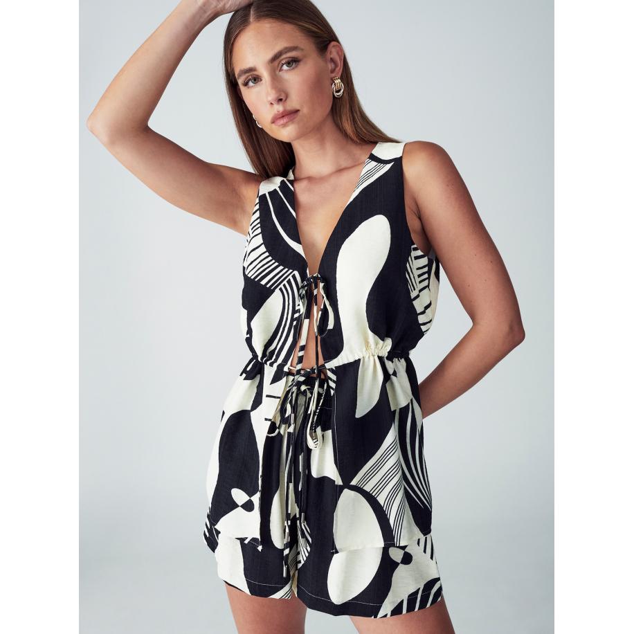 St MRLO Top Levie zwart / wit Zwart