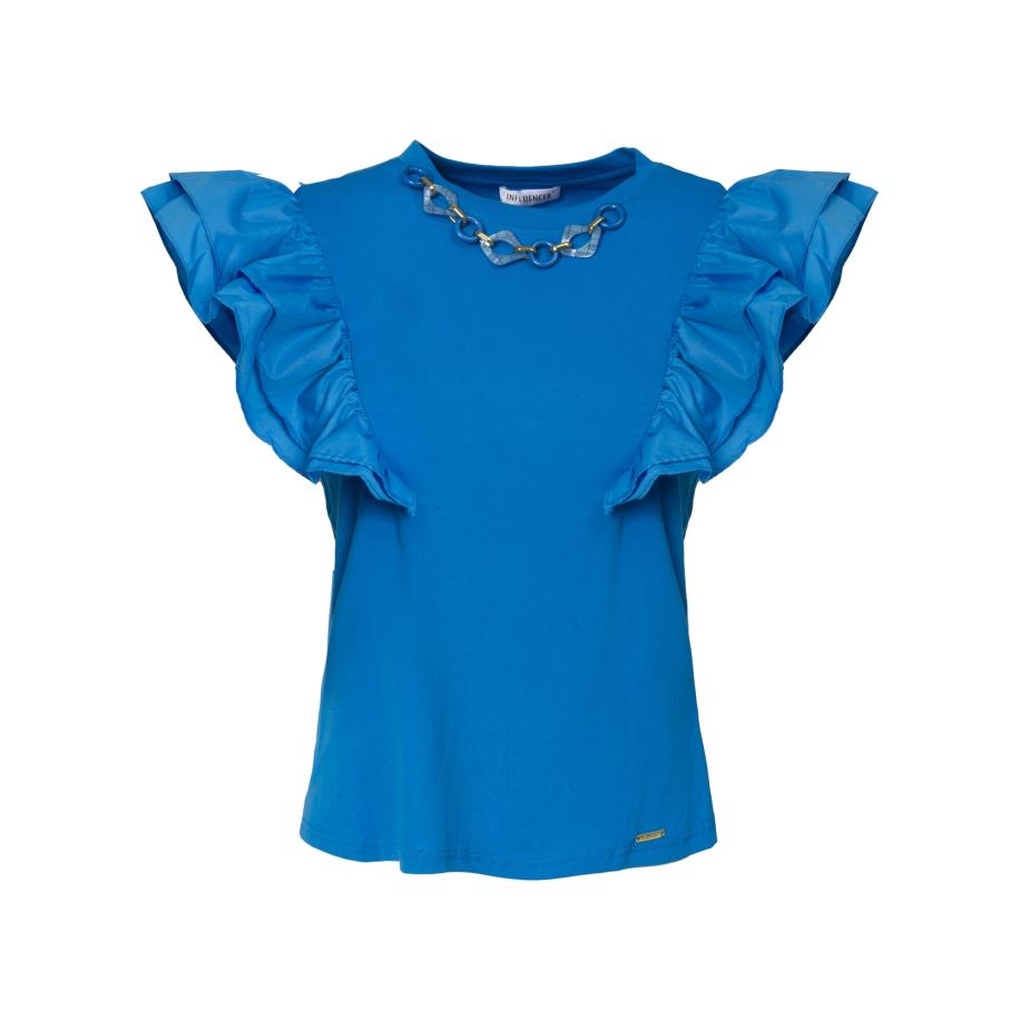 Influencer Top zwart Blauw