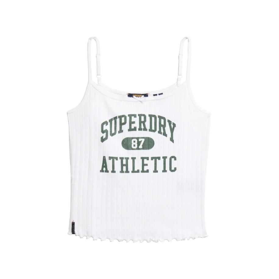 Superdry Top groen / wolwit Wit