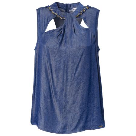 Influencer Influencer Blouse blauw denim