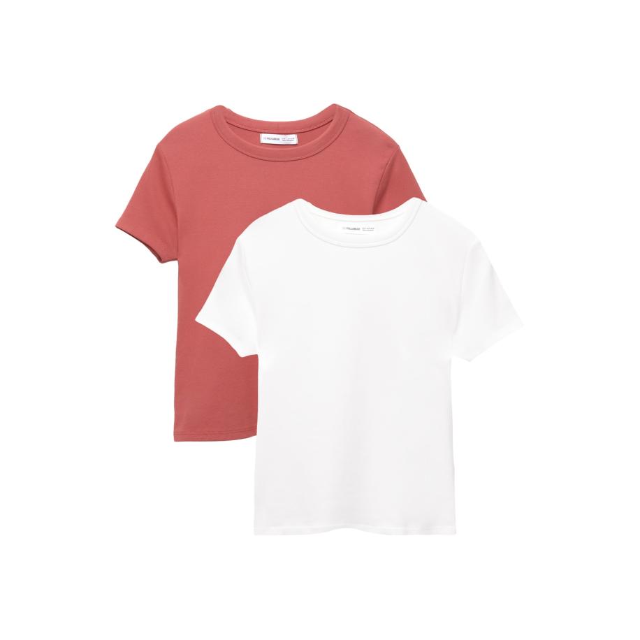 Pull&Bear Pull&Bear Shirt watermeloen rood / wit -