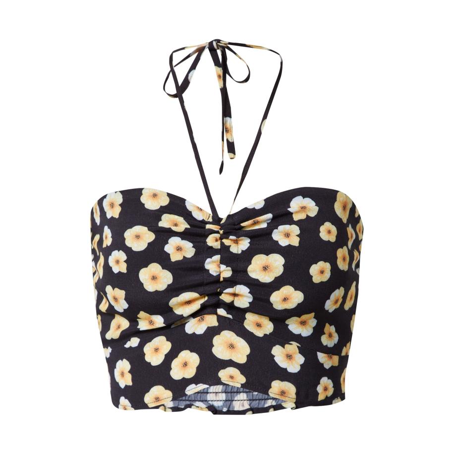 ABOUT YOU ABOUT YOU Top Celia lichtgeel / zwart / wit -