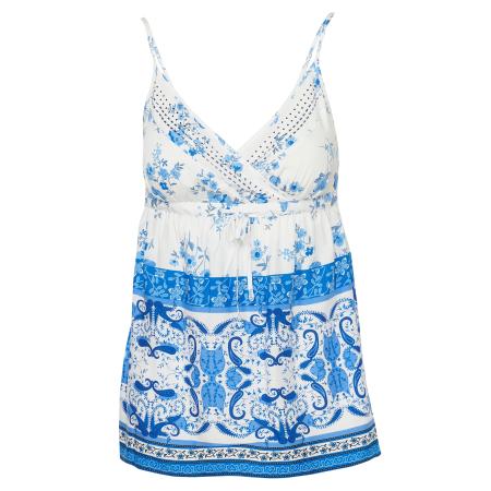 KOROSHI KOROSHI Top blauw / lichtblauw / wit