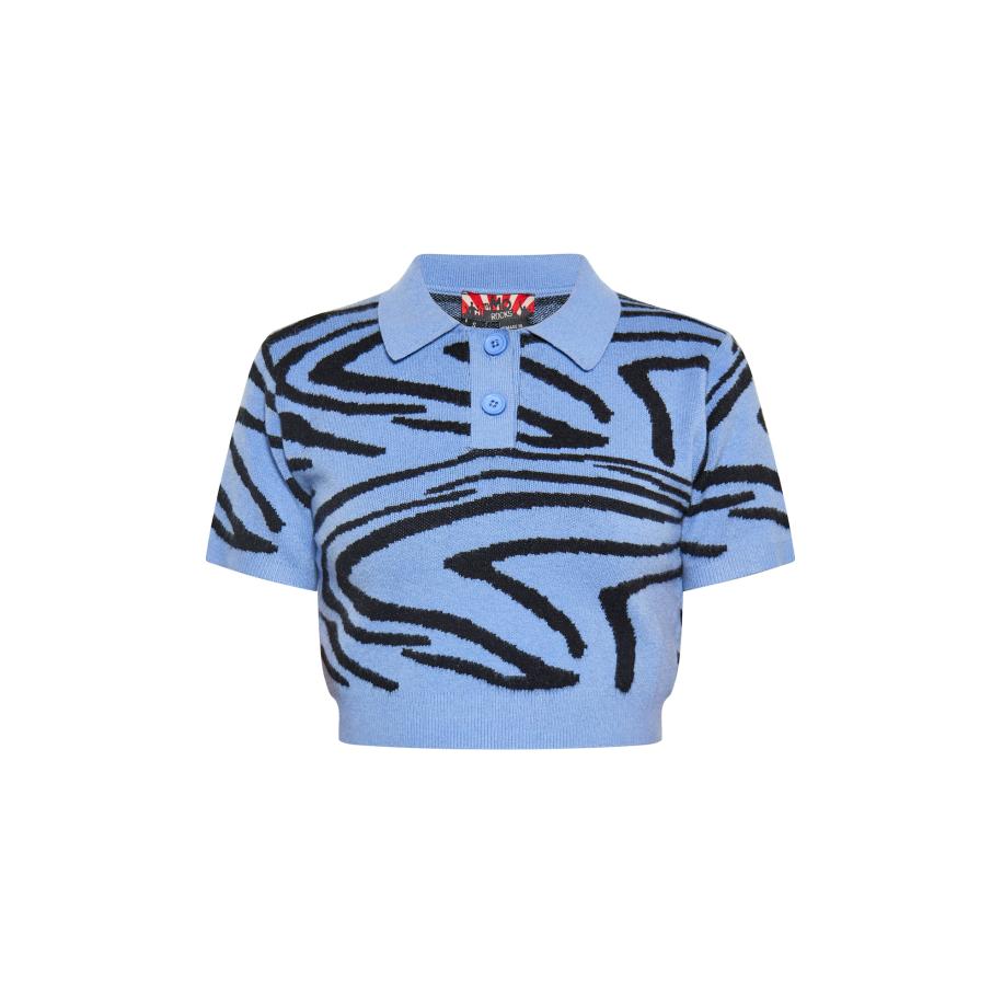 MYMO myMo ROCKS Gebreide top blauw / zwart -