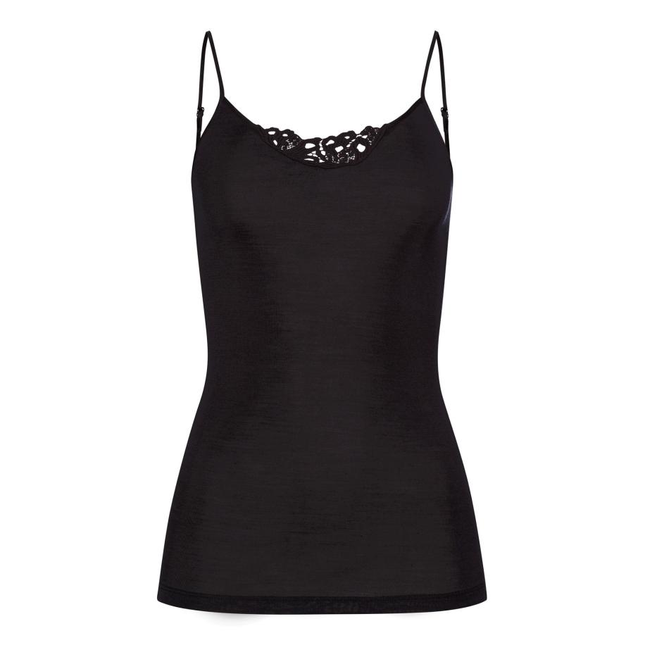 Hanro Hanro Top Woolen Silk zwart -