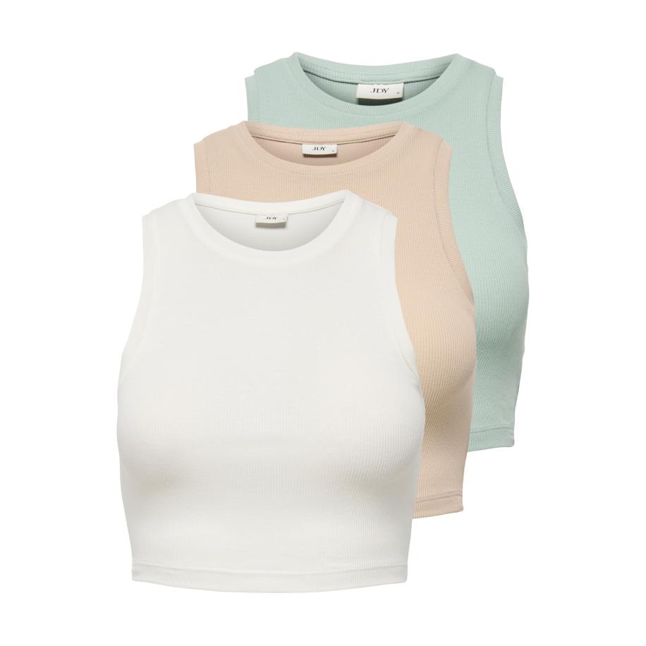 JDY JDY Top JDYLUCKY donkerbeige / mintgroen / wit -