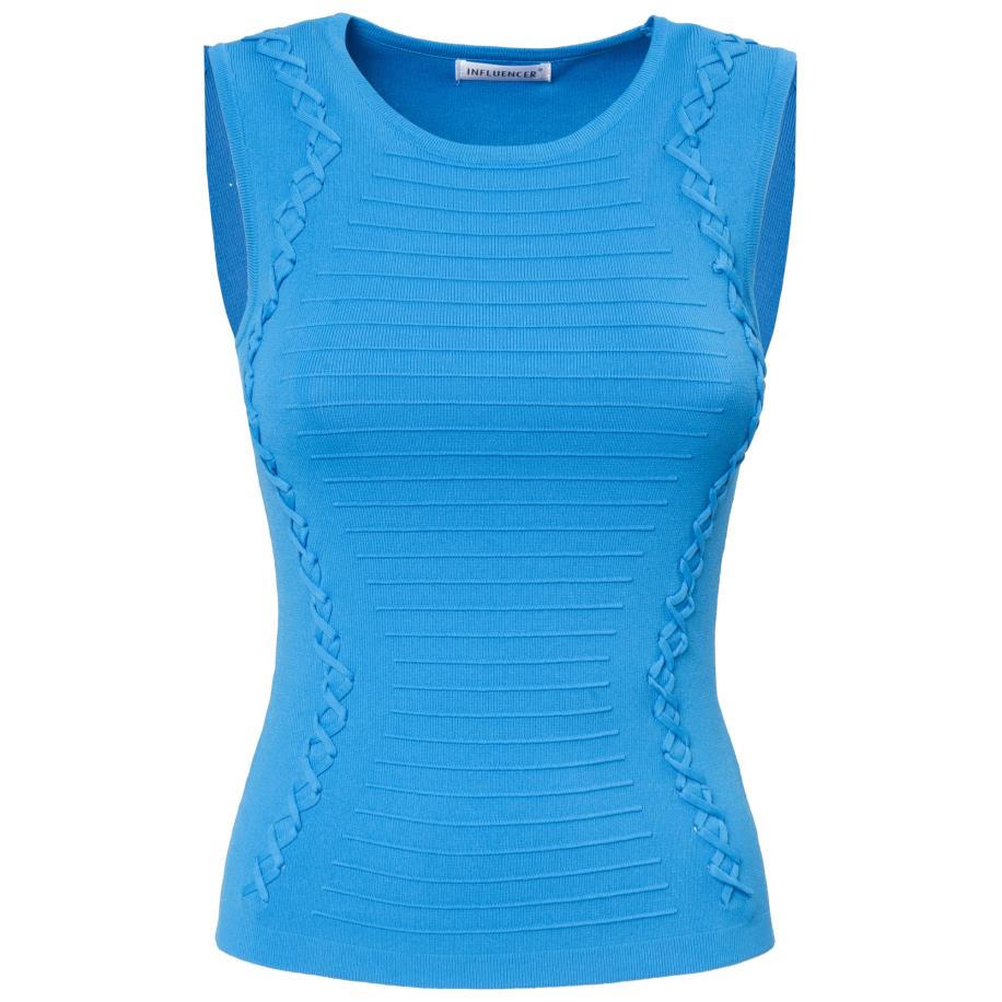 Influencer Gebreide top azuur Blauw
