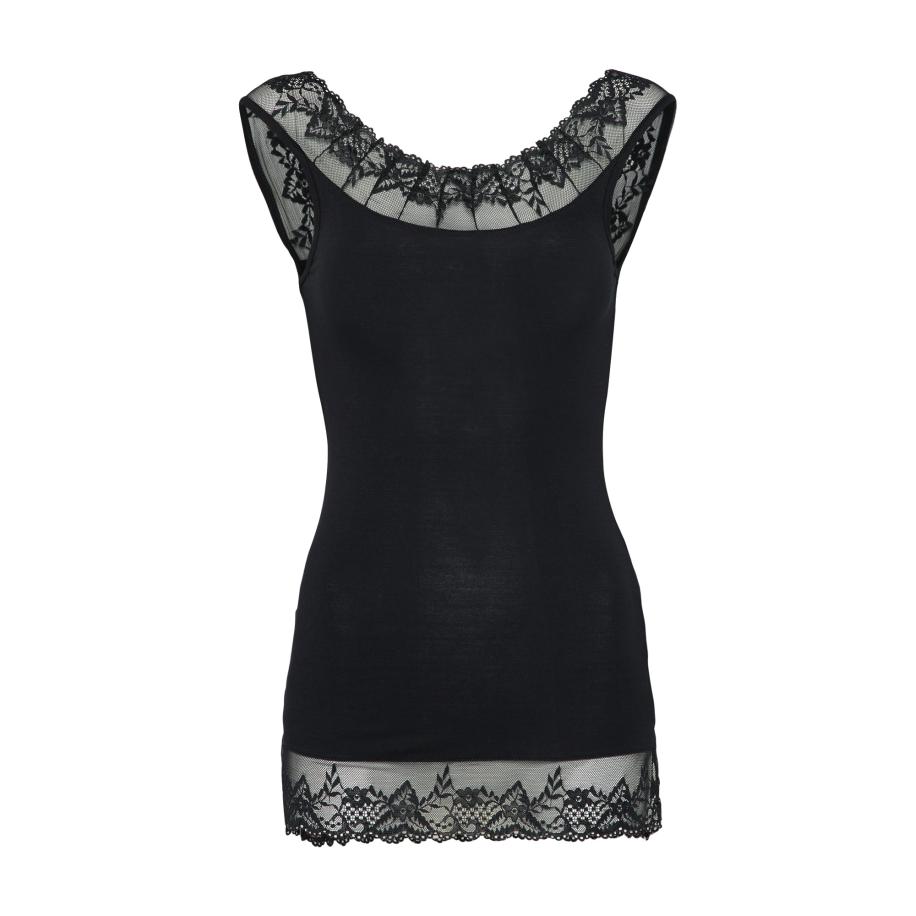Cream Cream Top Florence zwart -