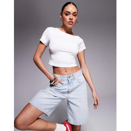 Liquor N Poker Top met uitsnijding en gesp aan de achterkant in gebroken wit