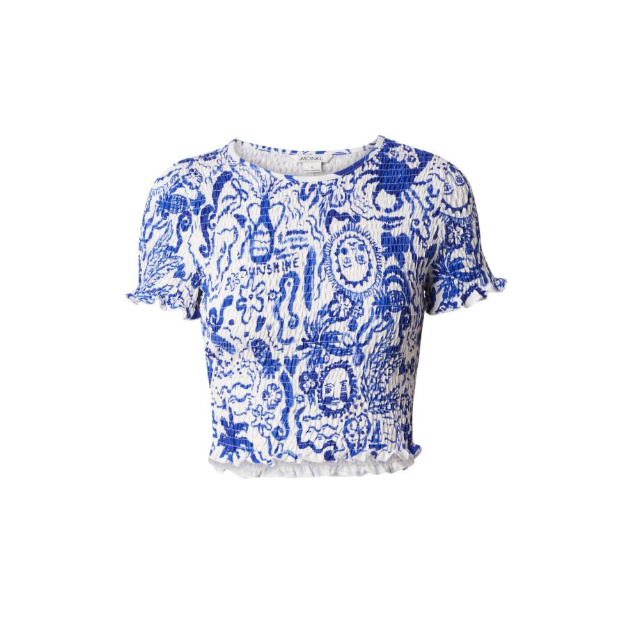 Monki Monki Shirt blauw / wit -