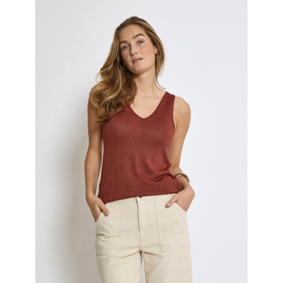 Minus minus Gebreide top Carli roestrood -