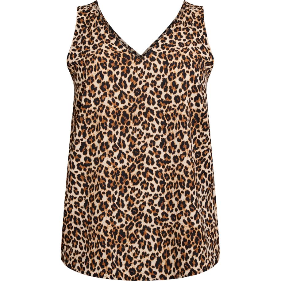 Zizzi Zizzi Top Caanni beige / lichtbruin / zwart -