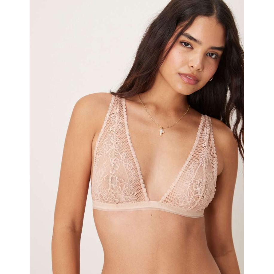 Free People Reya Kanten bralette in vaalroze Roze