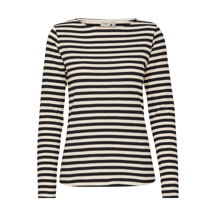 Fransa Fransa Shirt Mye beige / zwart -