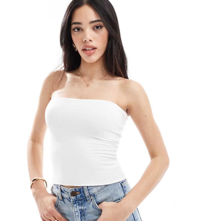 Hollister Omkeerbare bandeautop met omslag in wit Wit