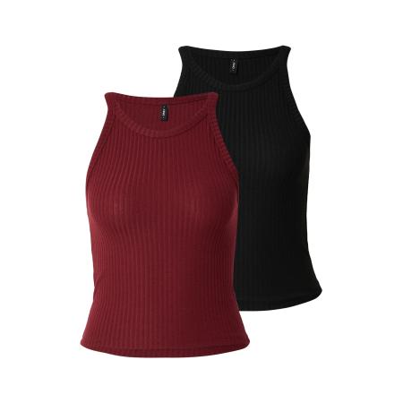 Only ONLY Top ONLEMMA wijnrood / zwart