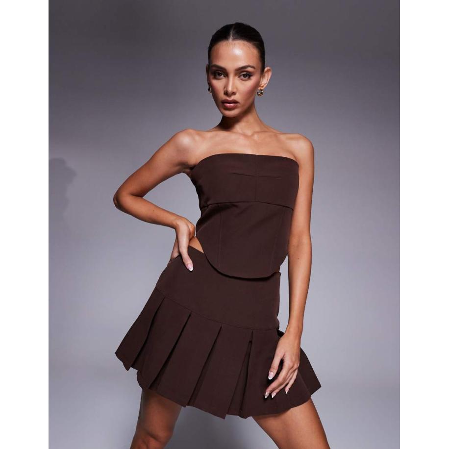 Wander Doll Sylvie Elegante bandeau-korsettop in bruin, deel van co-ord set Bruin