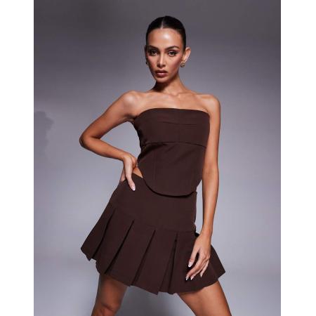 Wander Doll Sylvie Elegante bandeau-korsettop in bruin, deel van co-ord set