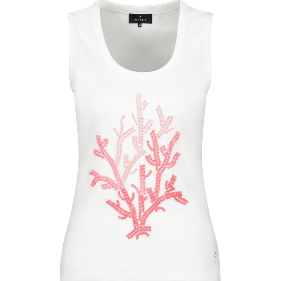 Monari monari Top pink / rosa / wit -