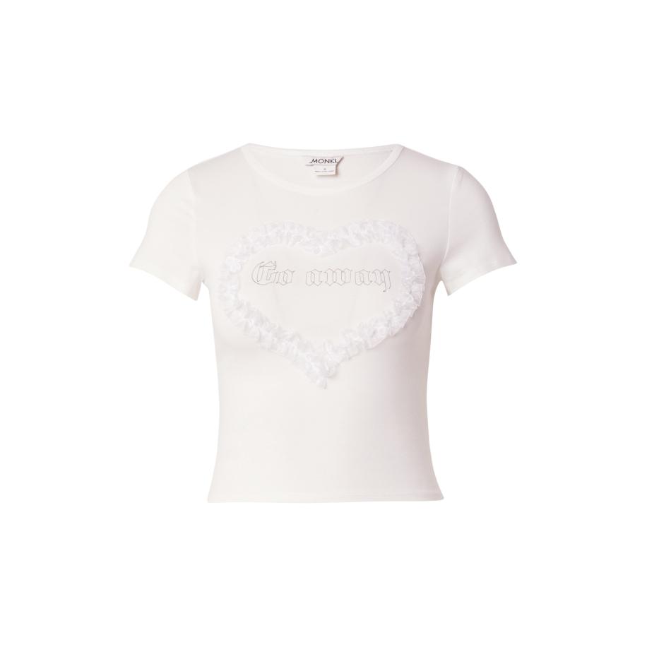 Monki Monki Shirt grijs / wit -