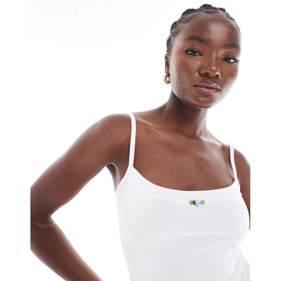 Cotton On Camitop met bandjes en roosje in wit Wit